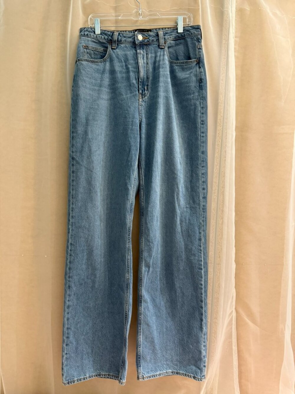 ASOS DESIGN Tall mid rise 90s straight leg jeans in light wash